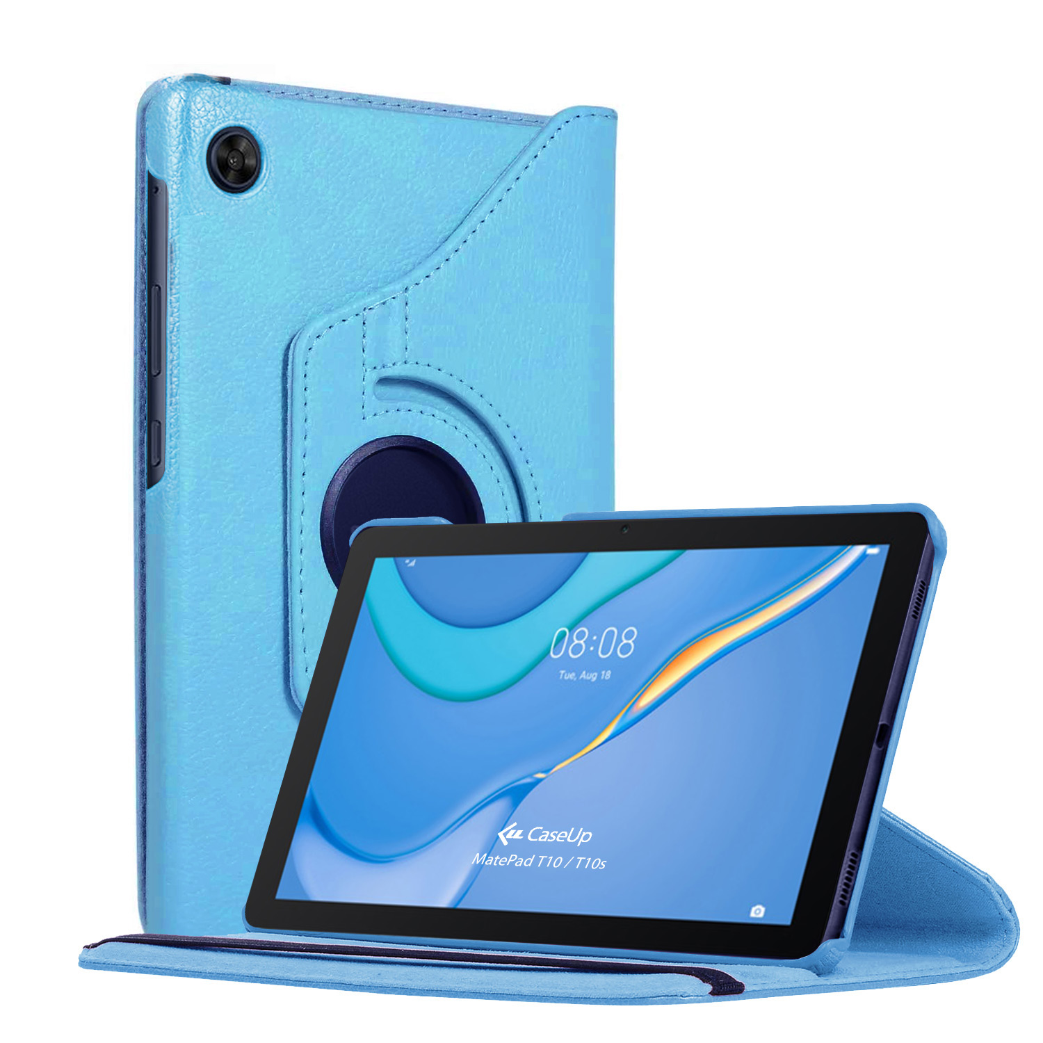 Huawei MatePad T10 Kılıf CaseUp 360 Rotating Stand Mavi
